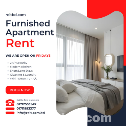 Stylish Studio 2-Bed Furnished Apartment Rent in Baridhara